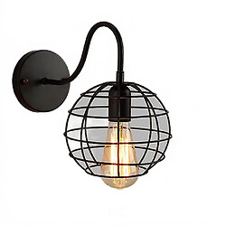 Universal Loft Fer Américain Noir Abat-jour Applique Vintage Cage Garde Applique Luminaire Loft Eclairage Intérieur Moderne Applique (style F)