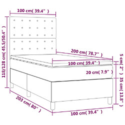 vidaXL Sommier à lattes de lit matelas et LED Bleu foncé 100x200 cm pas cher