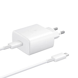 Chargeur Secteur Samsung Original Câble USB-C vers USB-C Fast Charging 2.0 Blanc