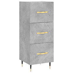 Maison Chic Buffet,Meuble de Rangement,commode pour salon,Cuisine Gris béton 34,5x34x180 cm Bois d'ingénierie -MN72292 pas cher