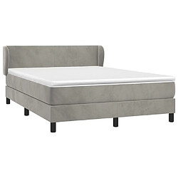 Avis Maison Chic Lit Adulte - Lit simple Lit à sommier tapissier et matelas moelleux - Meuble de Chambre - Gris clair 140x200cm Velours -MN71147