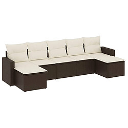 vidaXL Salon de jardin avec coussins 7 pcs marron résine tressée