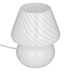 Atmosphera, Createur D'Interieur Lampe champignon en verre - Hauteur 18 cm - Blanc
