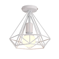 Stoex Plafonnier industrielle Retro 25cm en forme Diamant Blanc, Suspension Luminaire pour Salle à Manger,Bar,Chambre