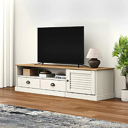 Maison Chic Meuble TV scandinave - Banc TV pour salon VIGO blanc 156x40x40 cm bois massif de pin -MN41171