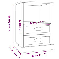 vidaXL Tables de chevet 2 pcs blanc 43x36x60 cm pas cher