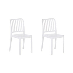 Beliani Lot de 2 chaises Matière synthétique Blanc SERSALE