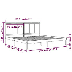 Acheter vidaXL Cadre de lit sans matelas marron miel 200x200cm bois pin massif