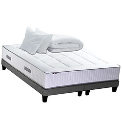 Idliterie Ensemble matelas Ressort 7 zones + sommier + oreiller + couette - FABRICATION FRANCAISE