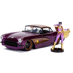 Jada Toys DC Bombshells - Réplique métal Hollywood Rides 1/24 Chevy Corvette 1957 avec figurine Batgirl 