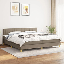 vidaXL Sommier à lattes de lit avec matelas Taupe 200x200 cm Tissu