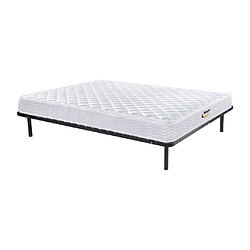 Vente-Unique Ensemble 140 x 200 cm cadre à lattes + matelas ressorts et mémoire de forme ép.15cm - WOLKENLOS de MORGENGOLD