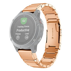 Wewoo Bracelet pour montre connectée de poignet en acier à démontage rapide Garmin Fenix 5 22 mm or rose 