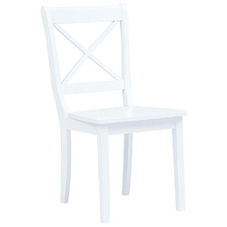 Decoshop26 Lot de 6 chaises de salle à manger cuisine design classique blanc bois d'hévéa massif CDS022151