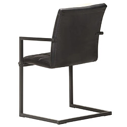 Avis vidaXL Chaises à manger cantilever lot de 2 noir cuir véritable