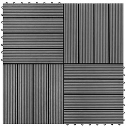 vidaXL Carreaux de terrasse 22 pcs 30 x 30 cm 2 m² WPC Gris