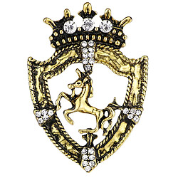 fantaisie reine couronne broche cristal licorne course badge broche antique argent