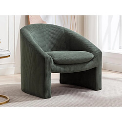 Vente-Unique Fauteuil en velours côtelé vert OSSANA