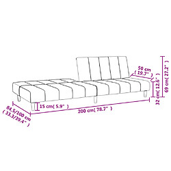 vidaXL Canapé-lit à 2 places gris clair tissu pas cher