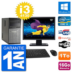 PC Tour Dell 7020 Ecran 19" Intel i3-4130 RAM 16Go Disque 1To Windows 10 Wifi - Occasion