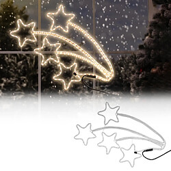 Ecd Germany Étoile filante à LED quadruple pour Noel guirlande lumineuse extérieur/intérieur ECD Germany LED Néon Forme Étoile Filante pour Noël 4 Pièces 216 Ampoules LED, 77x49cm, Blanc Chaud 230V, Lumière Agréable, Guirlande Lumineuse Extérieur/Intérieur, Décoration Murale pour Maison Fête