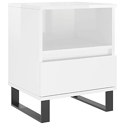 Maison Chic Lot de 2 Tables de chevet,Table de nuit,Table d'appoint pour salon blanc brillant 40x35x50 cm -MN33481 pas cher