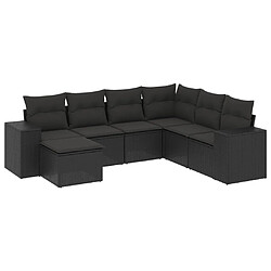 Maison Chic Salon de jardin 7 pcs avec coussins | Ensemble de Table et chaises | Mobilier d'Extérieur noir résine tressée -GKD78311