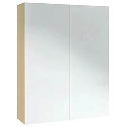 Avis Helloshop26 Armoire à miroir de salle de bain 60 x 15 x 75cm MDF blanc et chêne 02_0006709