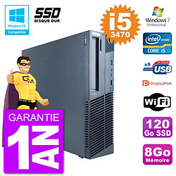 PC Lenovo ThinkCentre M82 SFF i5-3470 RAM 8Go SSD 120Go Graveur DVD Wifi W7 - Occasion