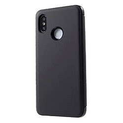 Etui en PU surface de rétroviseur fenêtre vue noir pour votre Xiaomi Mi 8 Pro