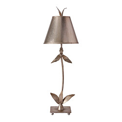 Elstead Lighting 1 Lampe de Table Lumineuse Design Feuilles Florales Argentées, E27 