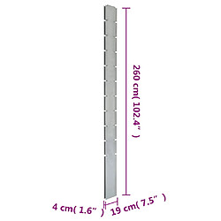 vidaXL Poteaux de clôture 30 pcs argenté 260 cm acier galvanisé pas cher