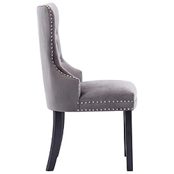 Maison Chic Lot de 2 Chaises à manger,Chaise pour cuisine,Solide Structure gris velours -MN10510 pas cher