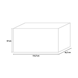 Acheter Webmarketpoint Coffre en résine finition effet bois graphite avec roulettes 116,7x44,7xh.57 cm