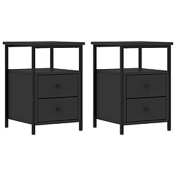 vidaXL Tables de chevet 2 pcs noir 34x35,5x50 cm bois d'ingénierie