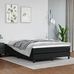 vidaXL Matelas de lit à ressorts ensachés Noir 140x190x20cm Similicuir