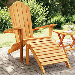 vidaXL Chaise de jardin Adirondack et repose-pieds bois de teck solide