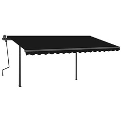 Acheter vidaXL Auvent manuel rétractable avec poteaux 4x3,5 m Anthracite