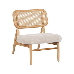 BigBuy Home Fauteuil Crème Naturel Bois d'hévéa Foam Tissu 62 x 70 x 72 cm 