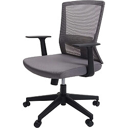 Decoshop26 Chaise de bureau dossier ergonomique inclinable hauteur réglable maille gris BUR04103