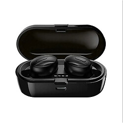 Chrono Casque Bluetooth, casque sans fil intra-auriculaire Casque stéréo Bluetooth 5.0 IPX5 étanche avec étui de chargement à écran numérique LCD intelligent, écouteurs de sport pour l'entraînement(noir) 