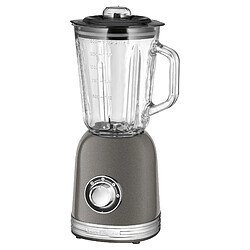 Blender Mixeur, Vintage, 1,5 Litre, 2 Vitesses + Turbo, sans BPA, Ice Crusher, 800, Gris, Proficook, UM 1195