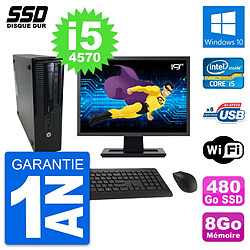 PC HP ProDesk 400 G1 SFF Ecran 19" i5-4570 RAM 8Go SSD 480Go Windows 10 Wifi · Occasion 