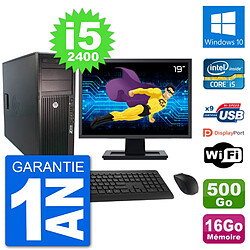 PC Tour HP Z210 Ecran 19" Intel i5-2400 RAM 16Go Disque Dur 500Go Windows 10 Wifi · Occasion 