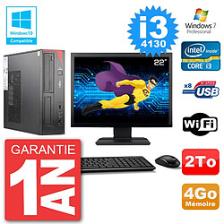 PC Fujitsu Esprimo E520 Ecran 22" i3-4130 RAM 4Go Disque 2To Graveur DVD Wifi W7 · Occasion 