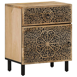 Maison Chic Table de chevet, Table de Nuit, Meuble de Rangement 50x33x60 cm bois de manguier massif