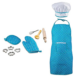 11 pièces enfant chef rôle semblant jouer jouet bonnet tablier gant cuisine kit d'ustensiles