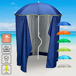 Parasol de plage léger visser tente protection uv GiraFacile 200 cm Zeus, Couleur: Bleu 