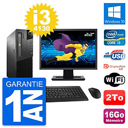 PC Lenovo M93p SFF Ecran 22" Intel i3-4130 RAM 16Go Disque 2To Windows 10 Wifi · Occasion 