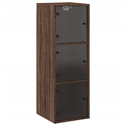 vidaXL Armoire murale avec portes en verre chêne marron 35x37x100 cm